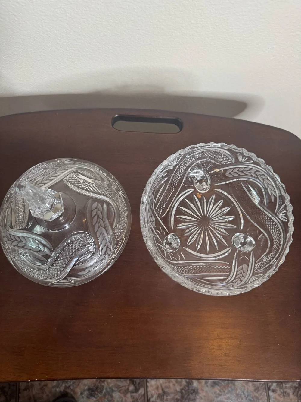 Vintage Celtic Serpentine lead crystal Candy Dish